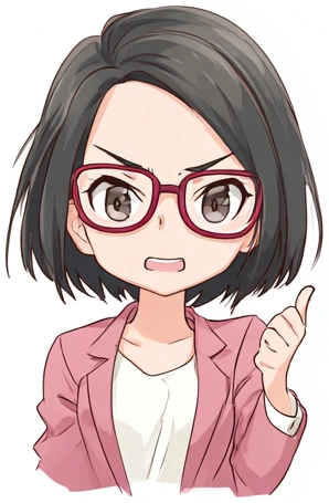 厳しい分析結果を報告するロジカちゃん