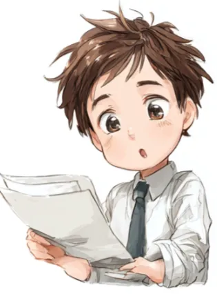 衝撃的な事実に驚くリアルくん